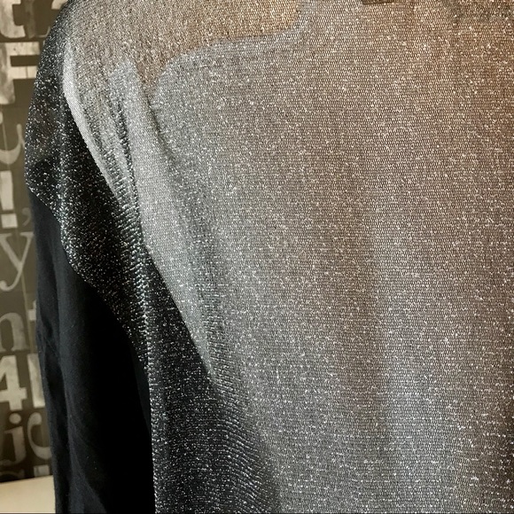 Sheer Sparkle Back Black Top - Picture 4 of 4